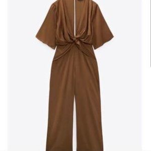 NWT - Zara long satin effect jumpsuit